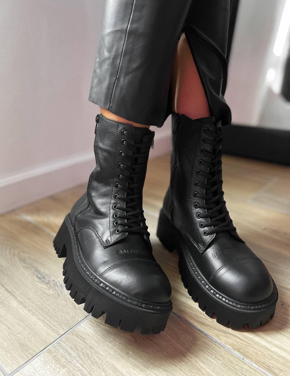 Balenciaga Tractor Boots Black