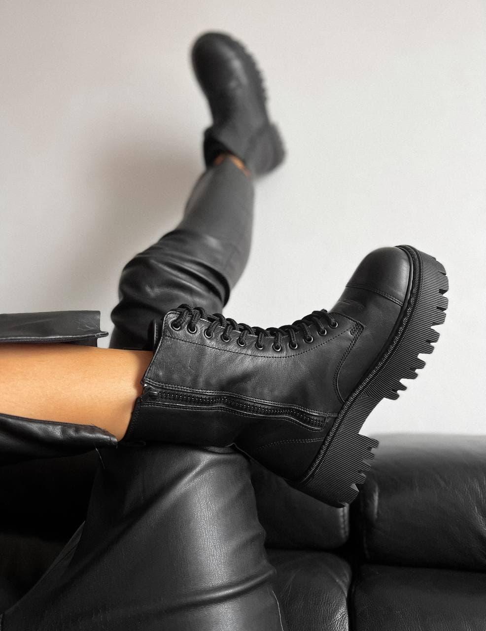 Balenciaga Tractor Boots Black