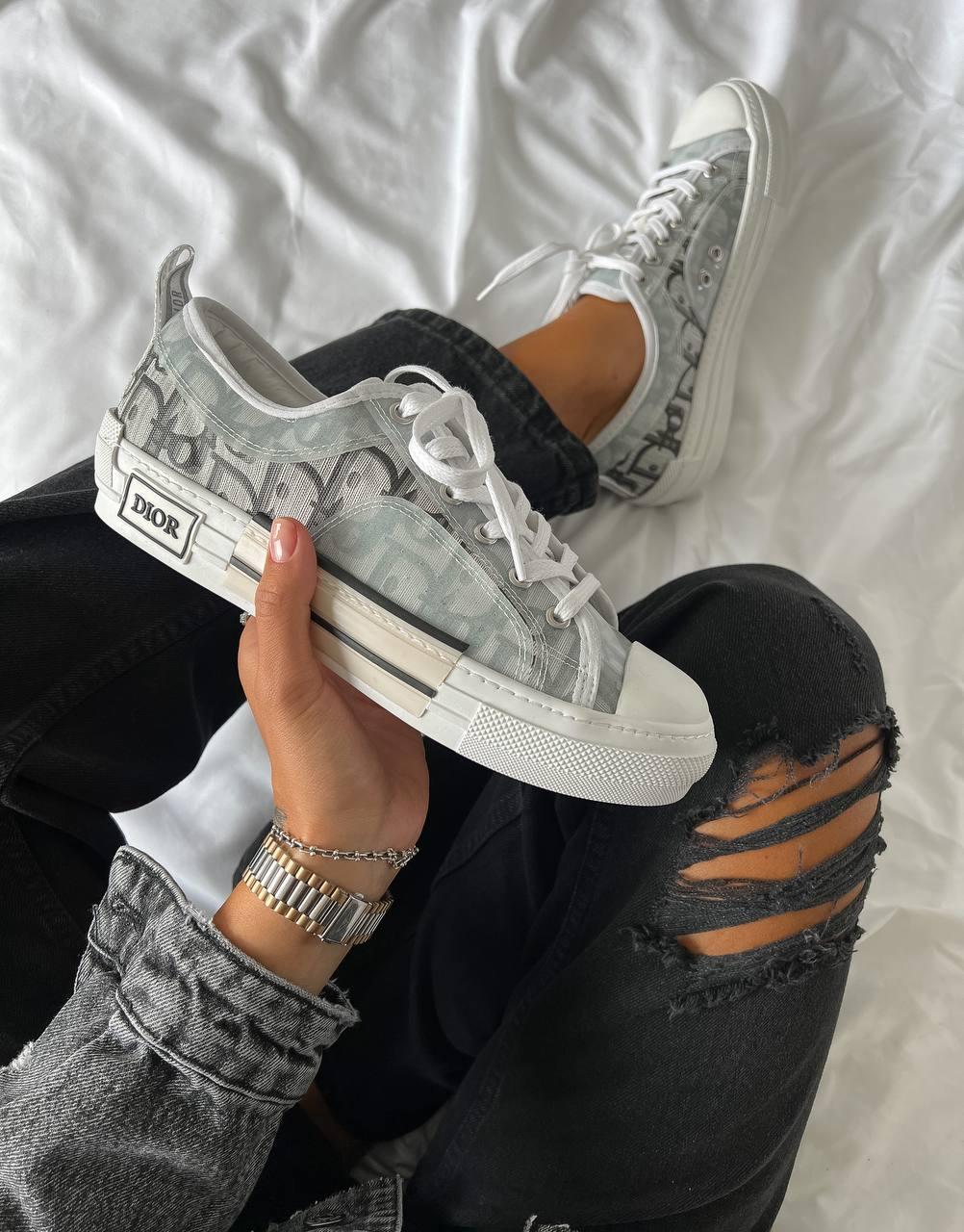 Dior Sneakers Low White Black Beige