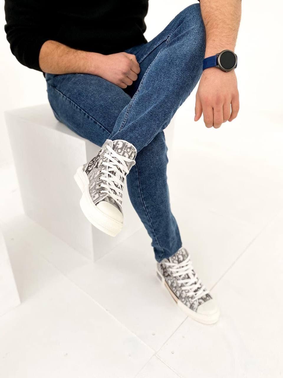Dior Sneakers High White Black Beige