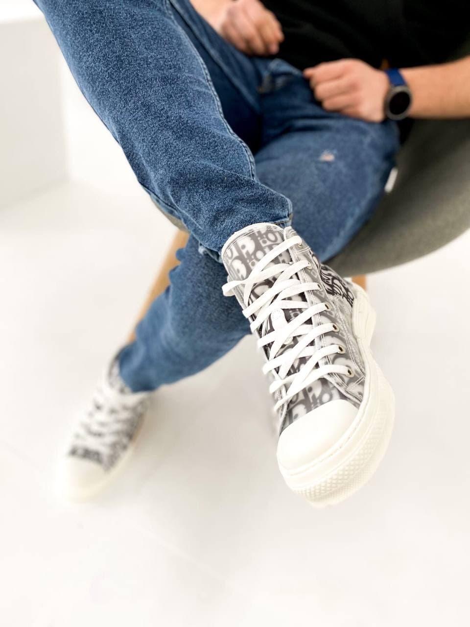 Dior Sneakers High White Black Beige
