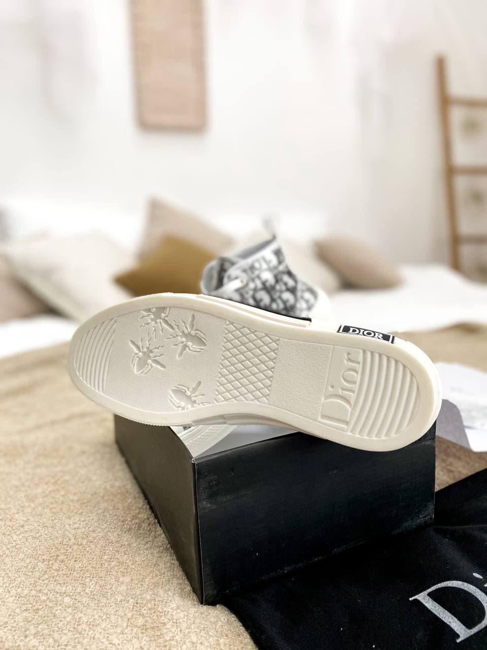 Dior Sneakers High White Black Beige