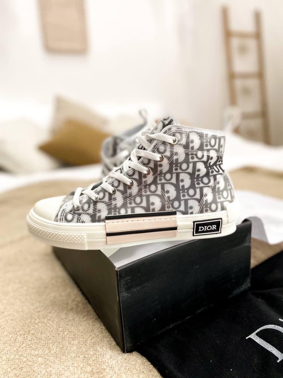 Dior Sneakers High White Black Beige