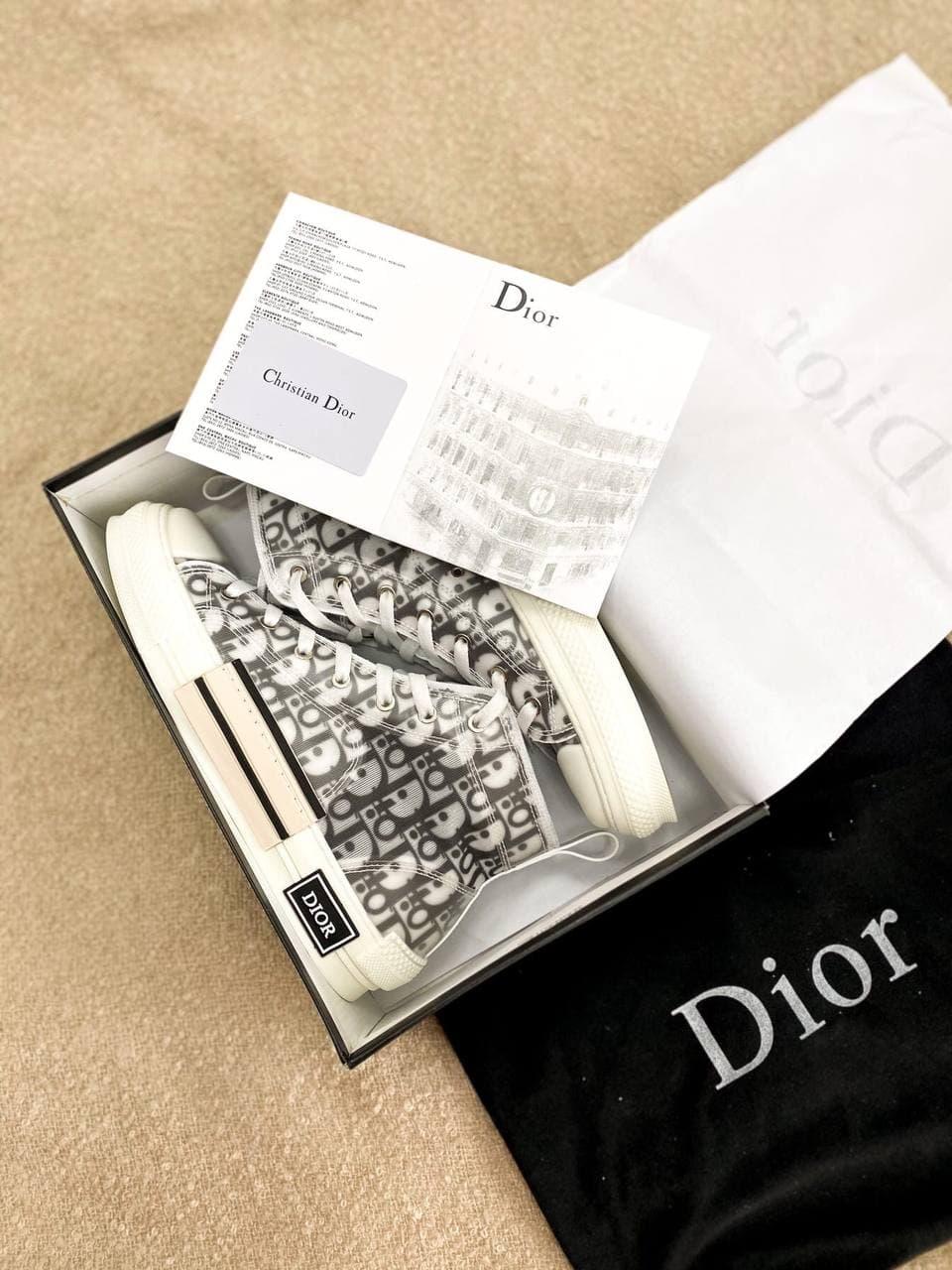Dior Sneakers High White Black Beige