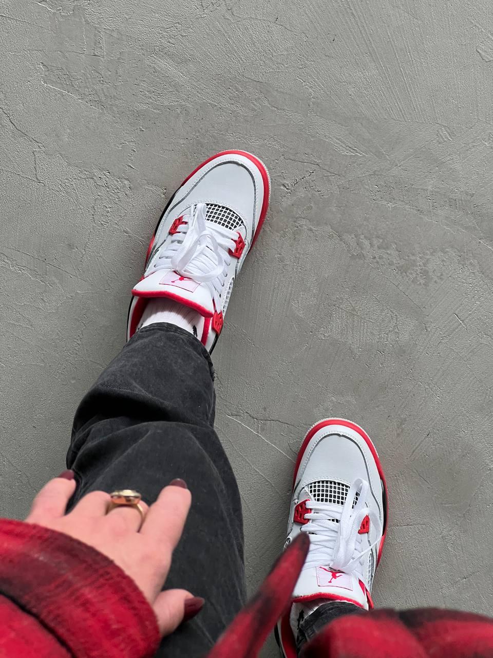 Nike Air Jordan Retro 4 White Red Grey