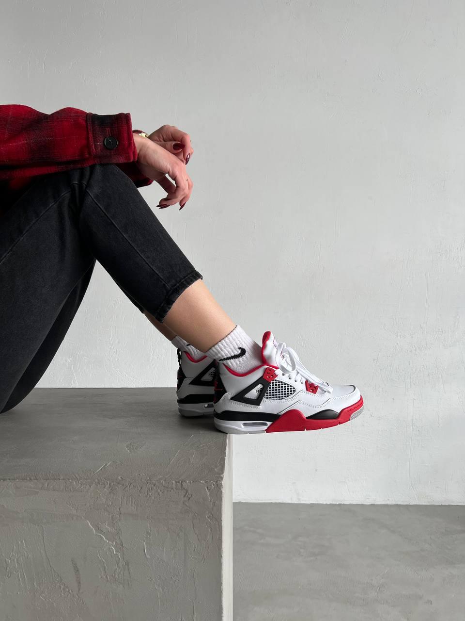 Nike Air Jordan Retro 4 White Red Grey