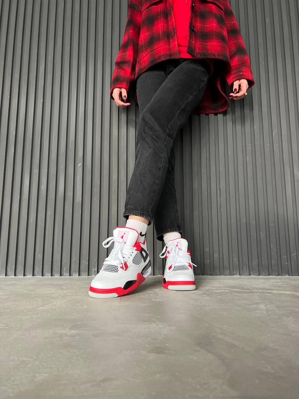 Nike Air Jordan Retro 4 White Red Grey