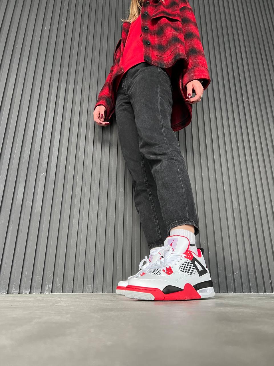 Nike Air Jordan Retro 4 White Red Grey