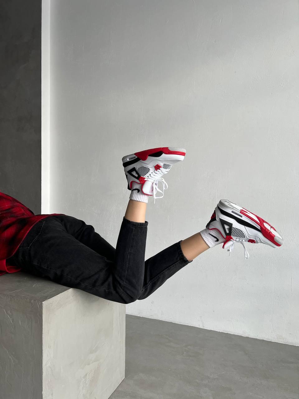 Nike Air Jordan Retro 4 White Red Grey