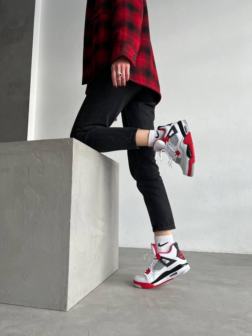 Nike Air Jordan Retro 4 White Red Grey