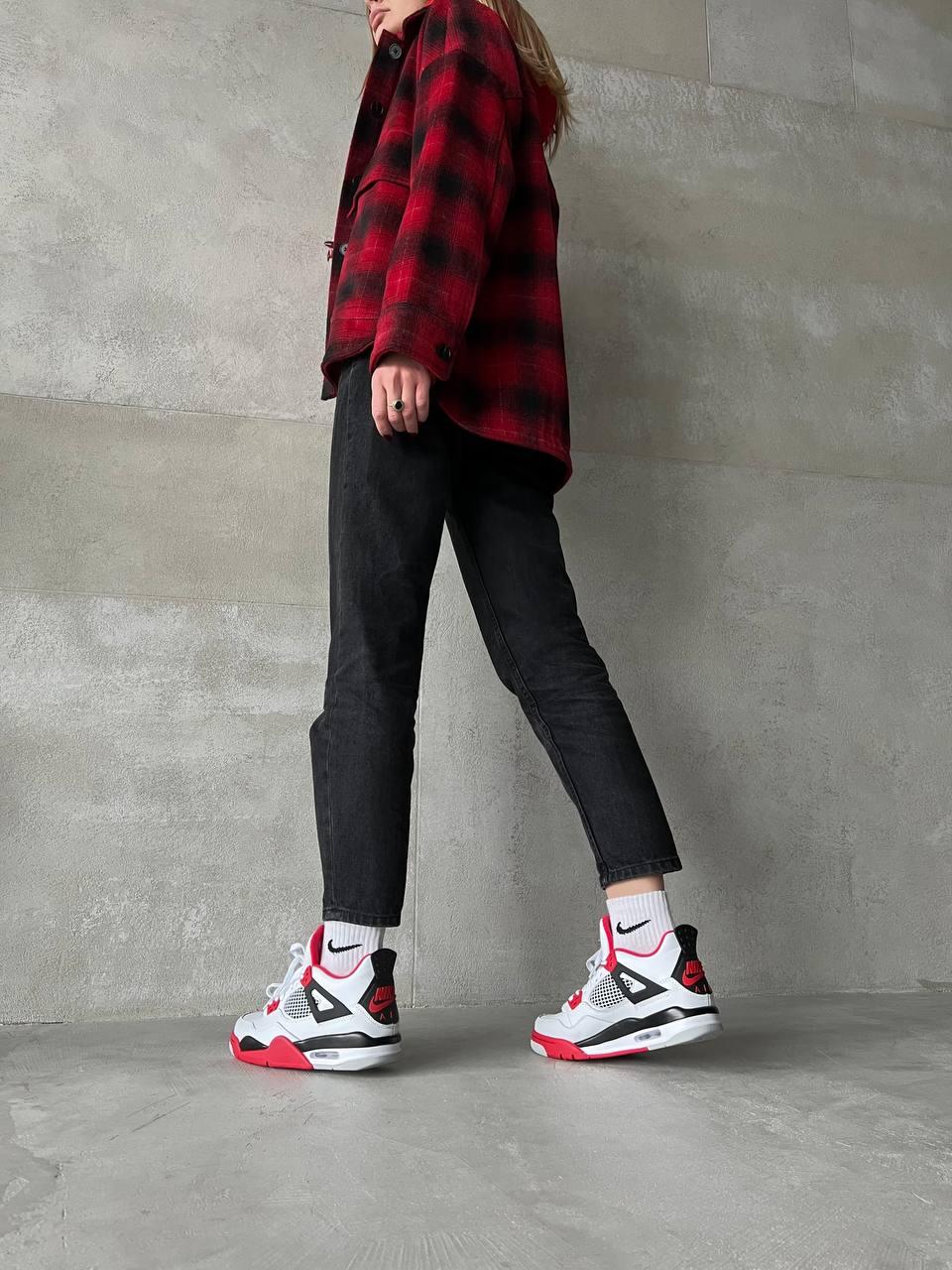 Nike Air Jordan Retro 4 White Red Grey