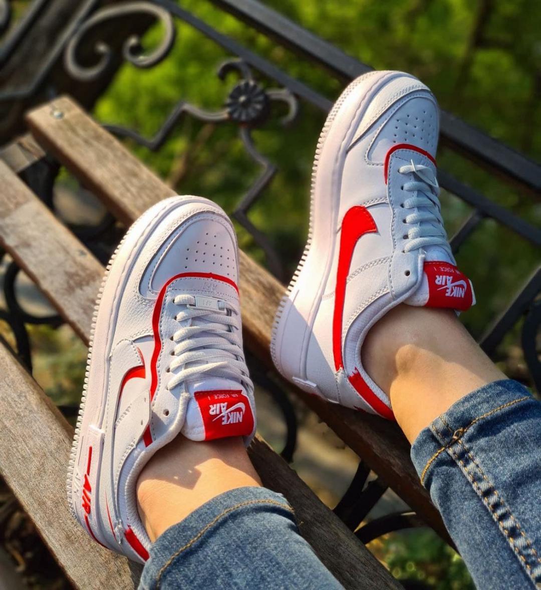 Nike Air Force 1 SHADOW White Red