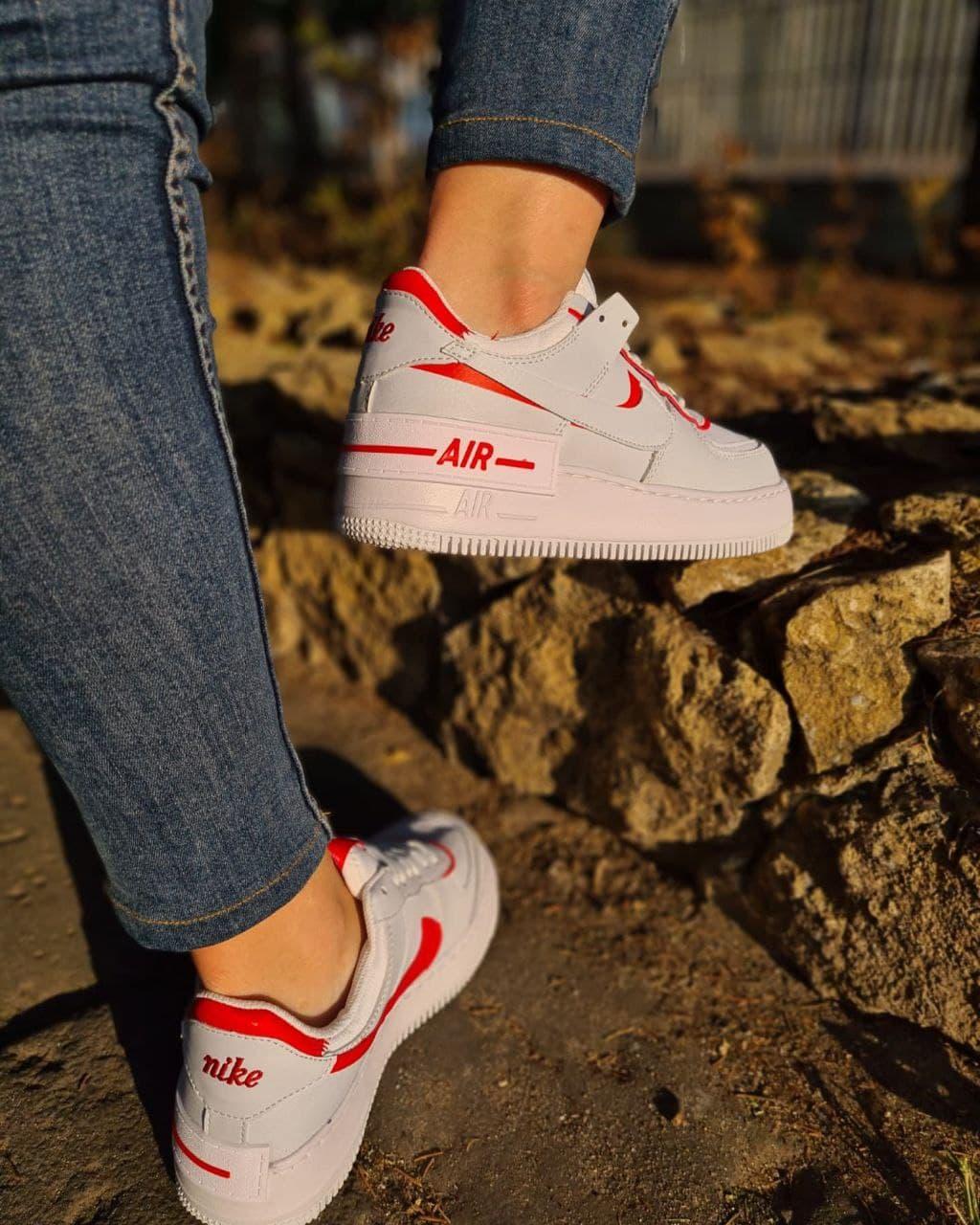 Nike Air Force 1 SHADOW White Red
