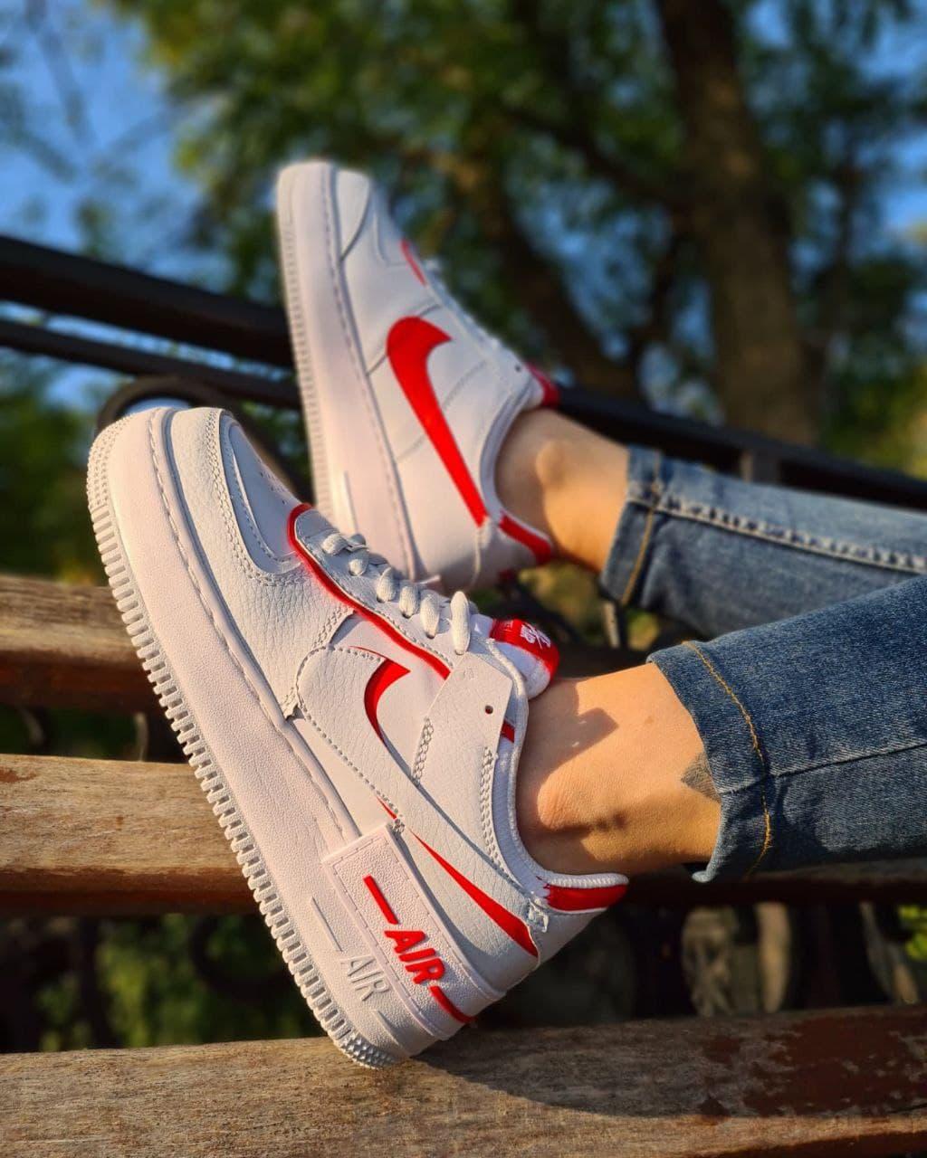 Nike Air Force 1 SHADOW White Red