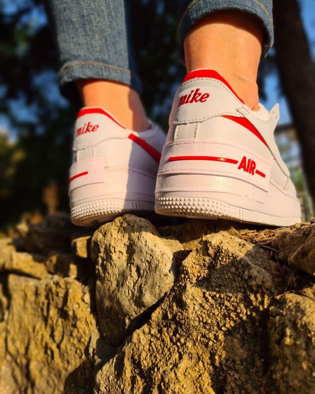 Nike Air Force 1 SHADOW White Red