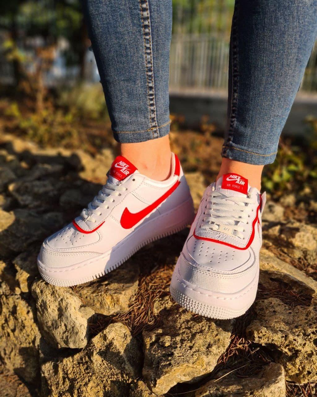 Nike Air Force 1 SHADOW White Red