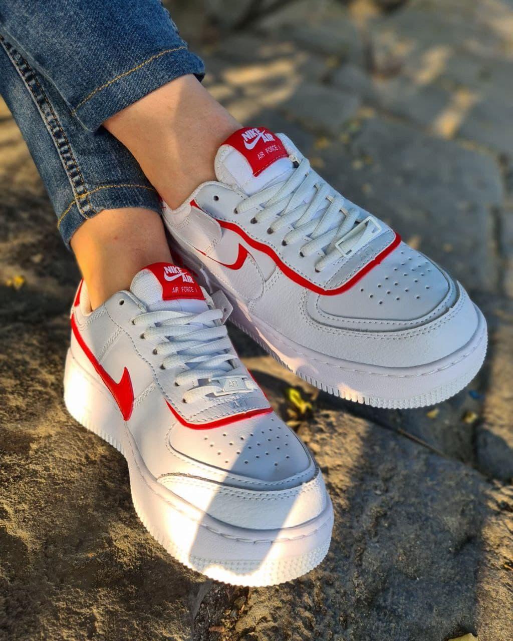 Nike Air Force 1 SHADOW White Red