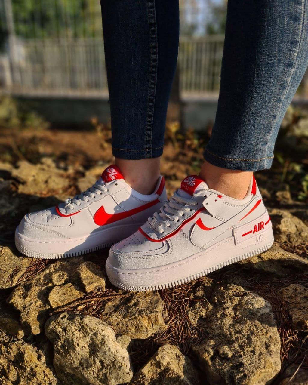 Nike Air Force 1 SHADOW White Red