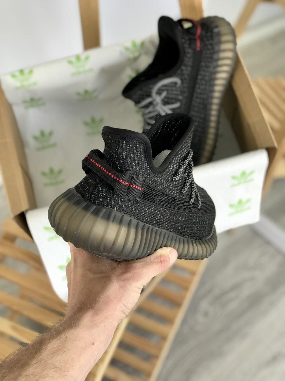 Adidas Yeezy Boost 350 V2 Black (Полный рефлектив)