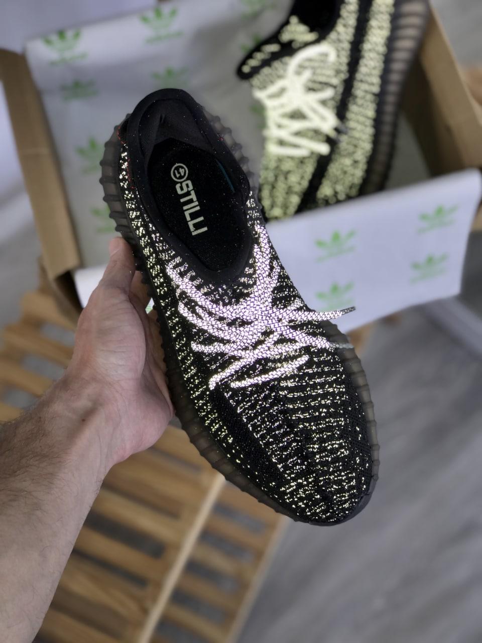 Adidas Yeezy Boost 350 V2 Black (Полный рефлектив)