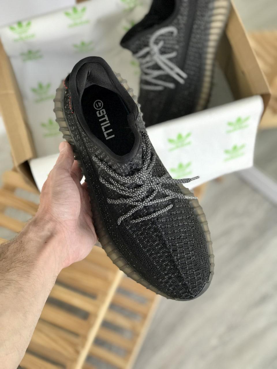 Adidas Yeezy Boost 350 V2 Black (Полный рефлектив)