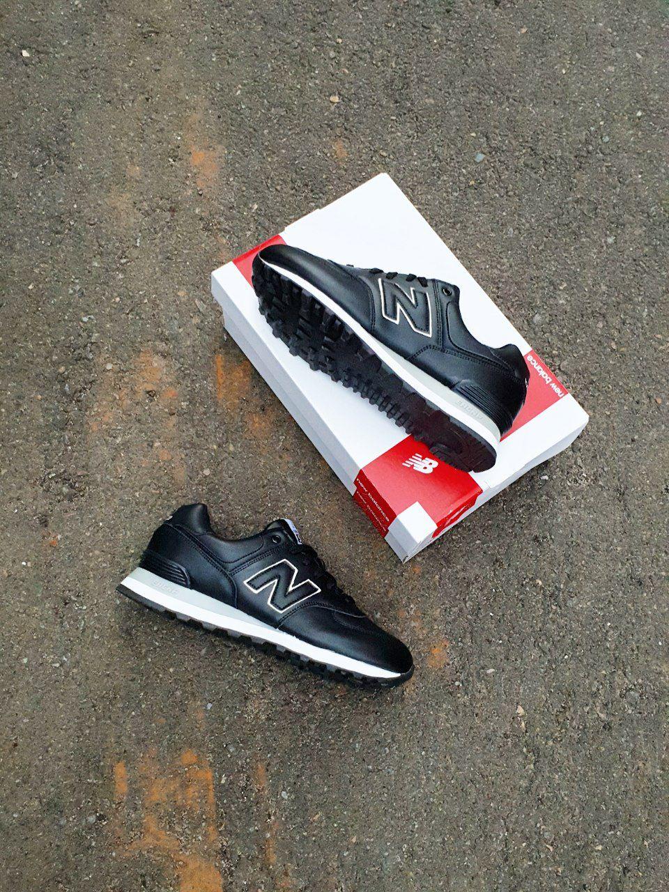New Balance 574 Black Leather