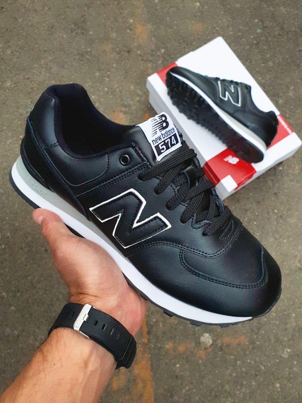 New Balance 574 Black Leather