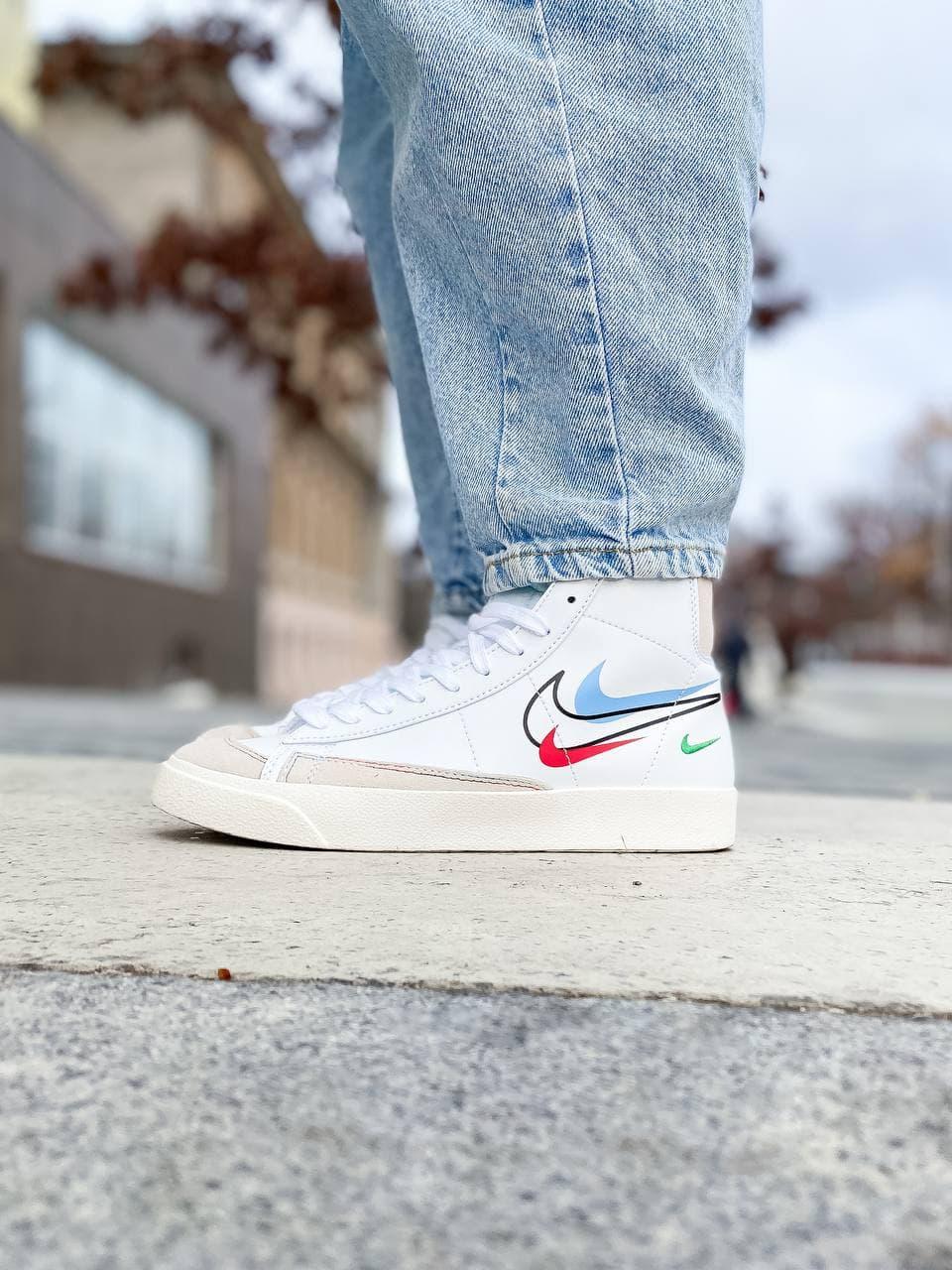 Nike Blazer Mid 77 Multi Swoosh White Team Blue