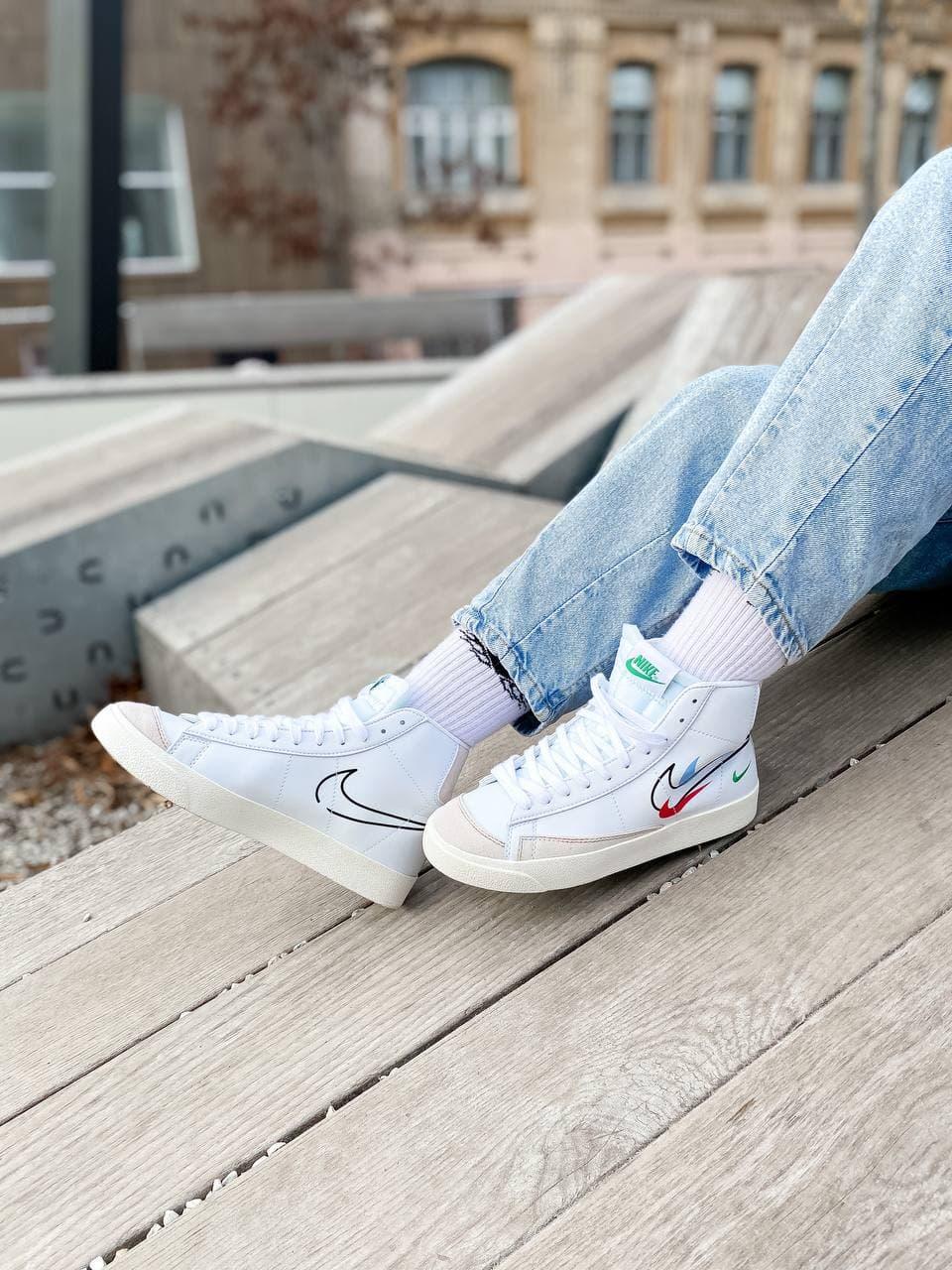 Nike Blazer Mid 77 Multi Swoosh White Team Blue