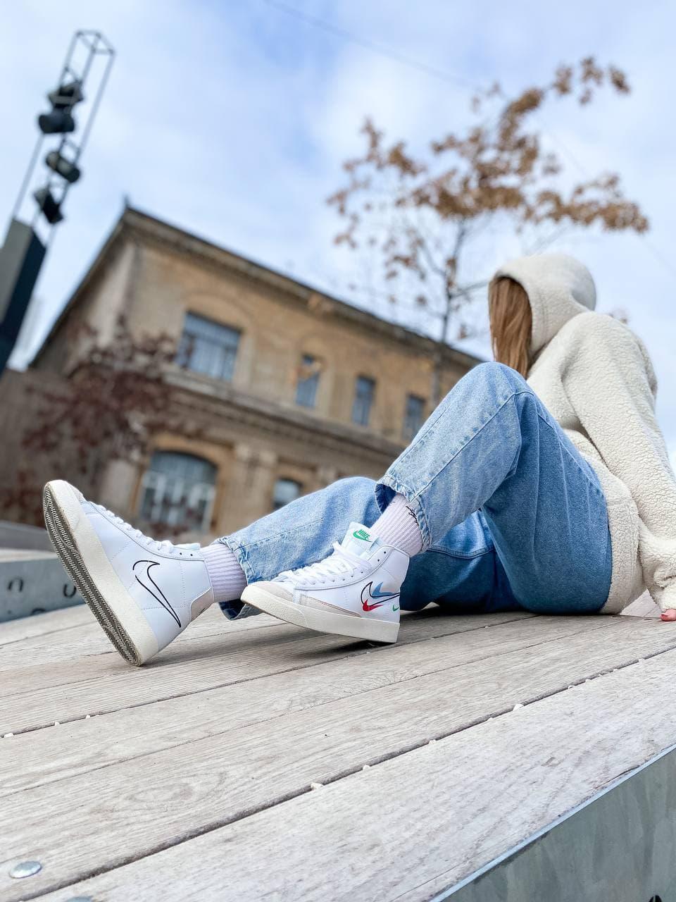 Nike Blazer Mid 77 Multi Swoosh White Team Blue