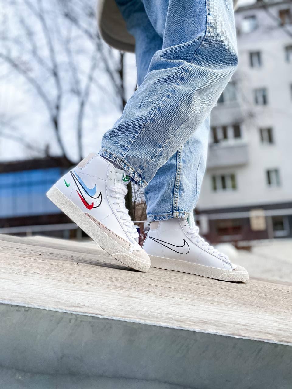 Nike Blazer Mid 77 Multi Swoosh White Team Blue