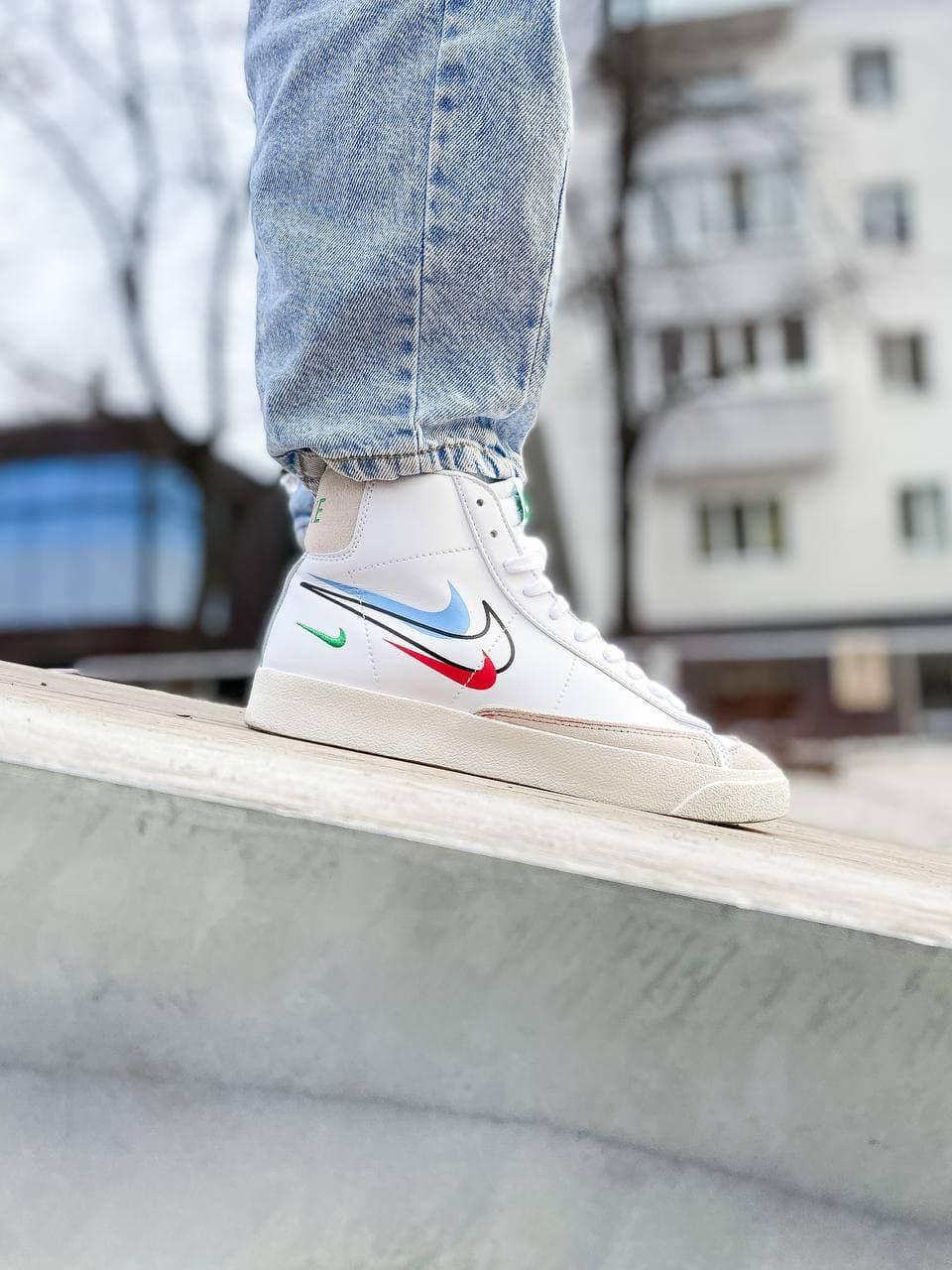 Nike Blazer Mid 77 Multi Swoosh White Team Blue