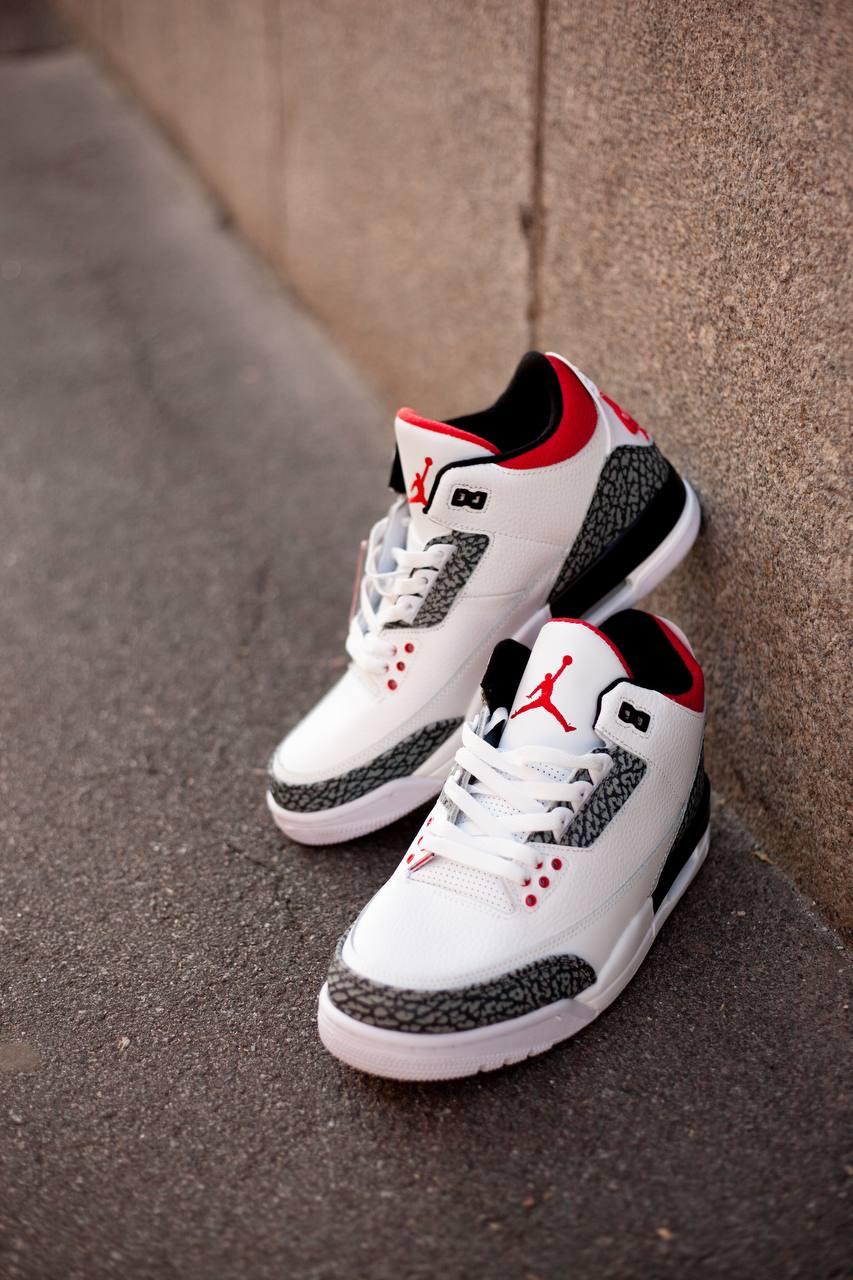 Nike Air Jordan 3 White Grey Red