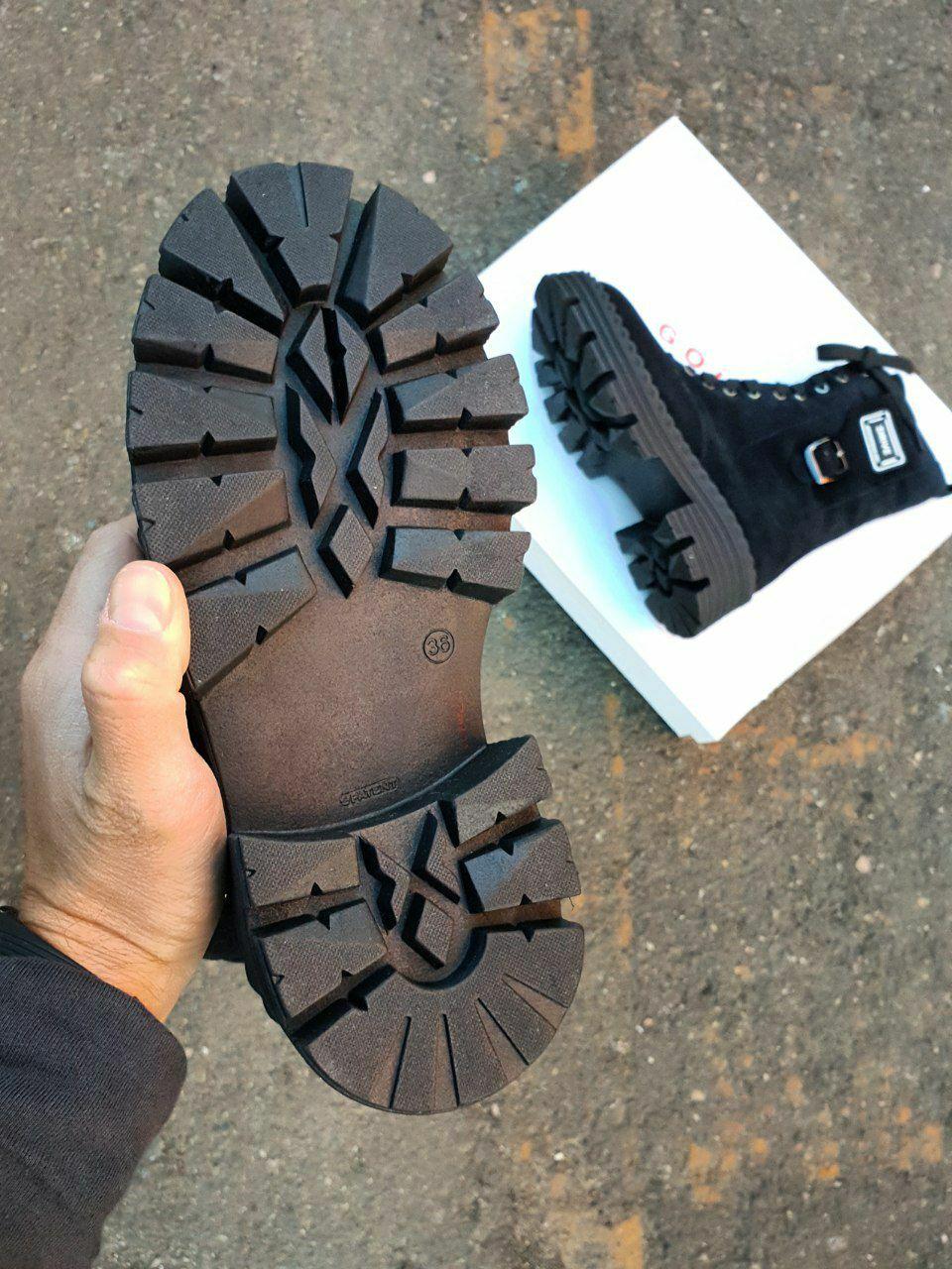 Boots Winter Suede Leather Black