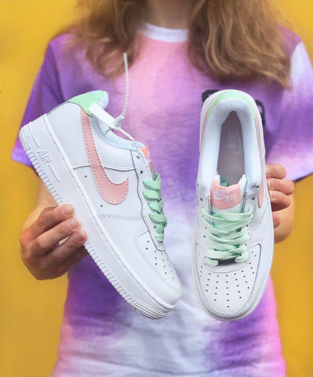 Nike Air Force 1 Pink Green