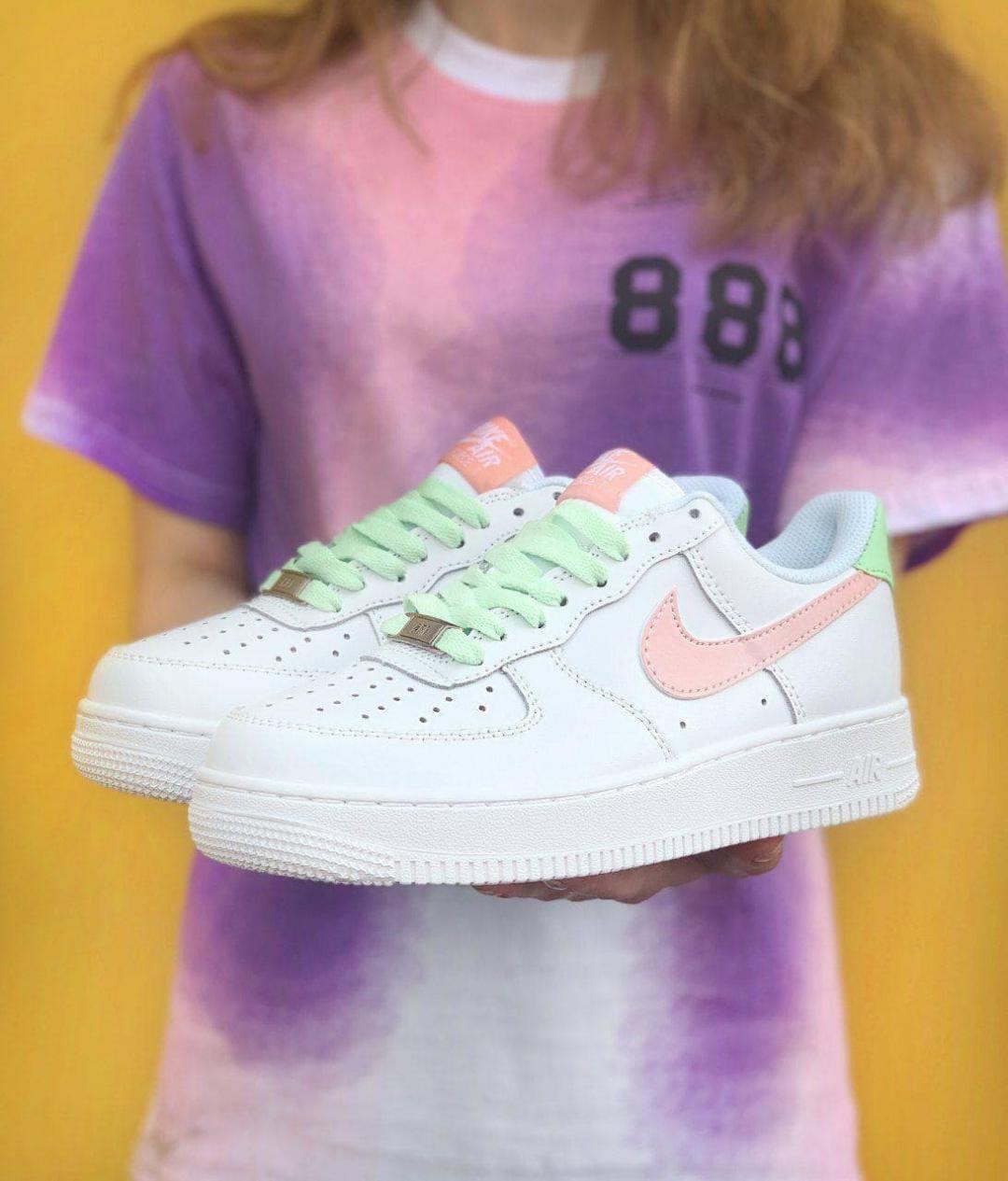 Nike Air Force 1 Pink Green