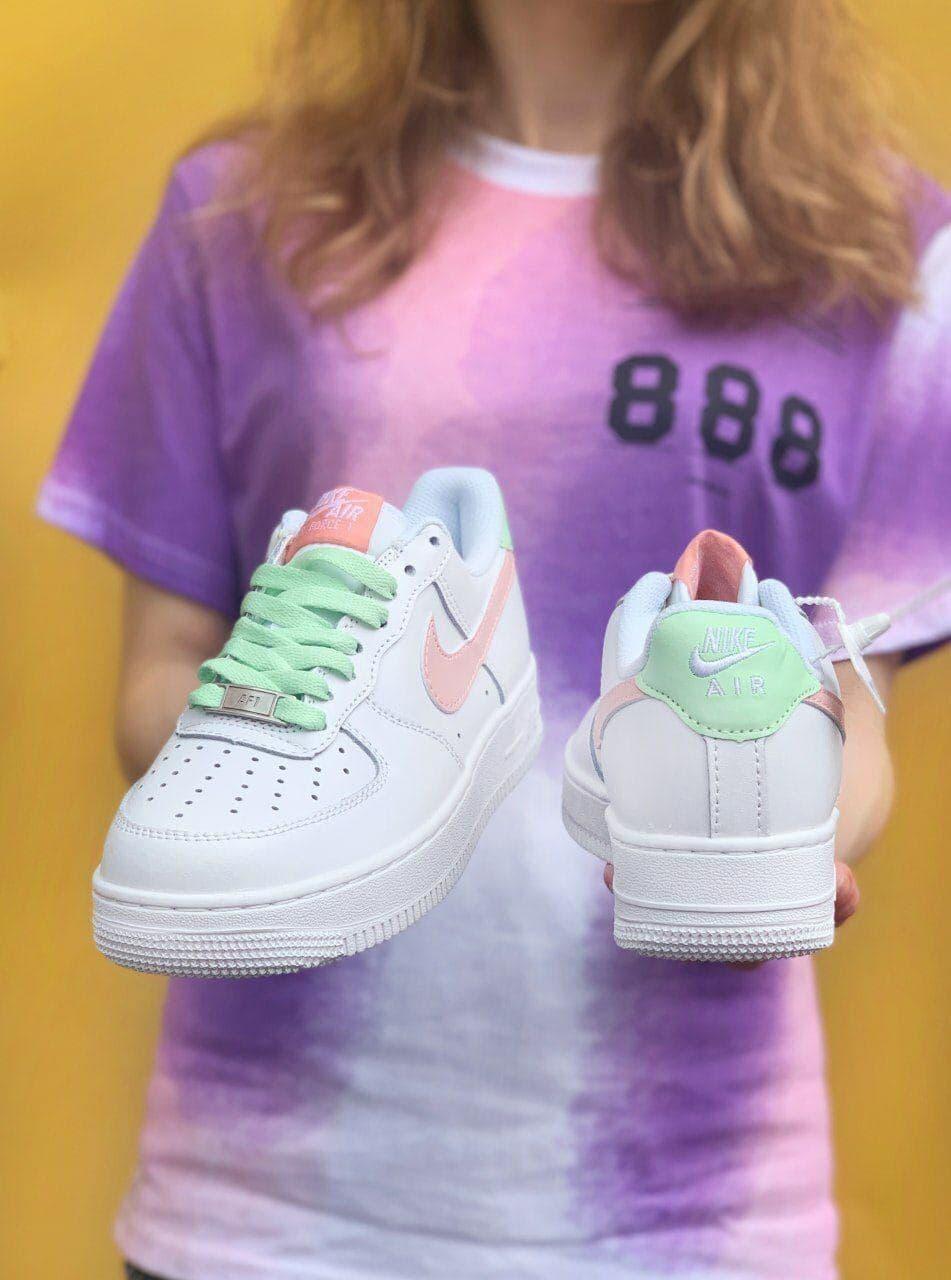 Nike Air Force 1 Pink Green