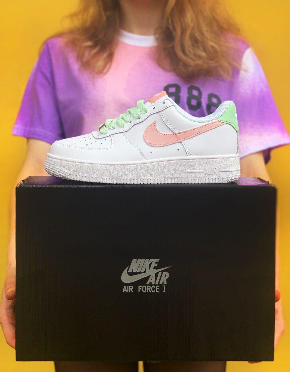 Nike Air Force 1 Pink Green
