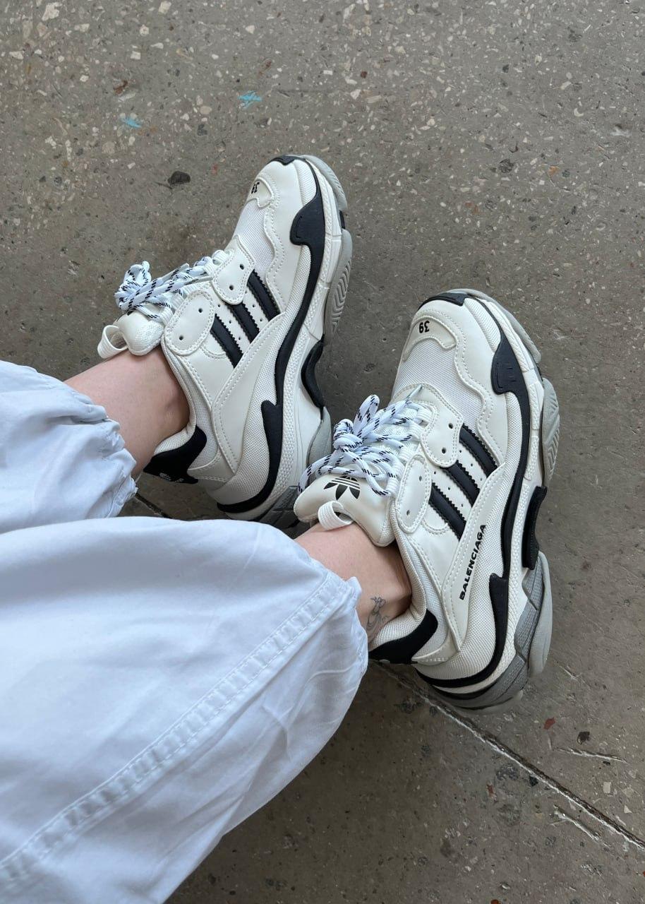 Adidas x Balenciaga Triple S White Black
