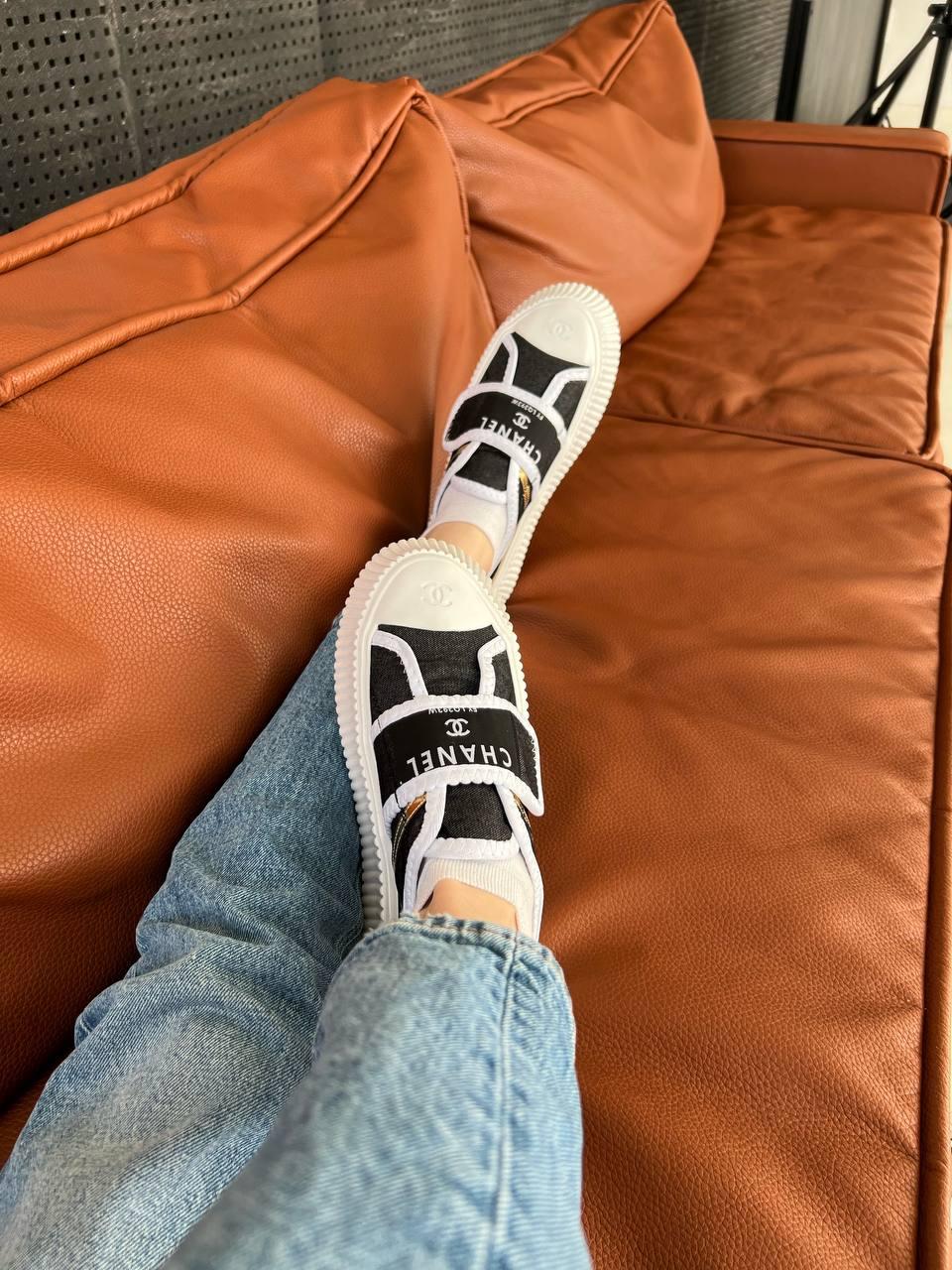 Chanel Low Platform Black White