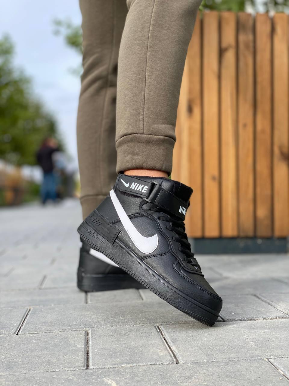 Nike Air Force High Winter Black White Logo