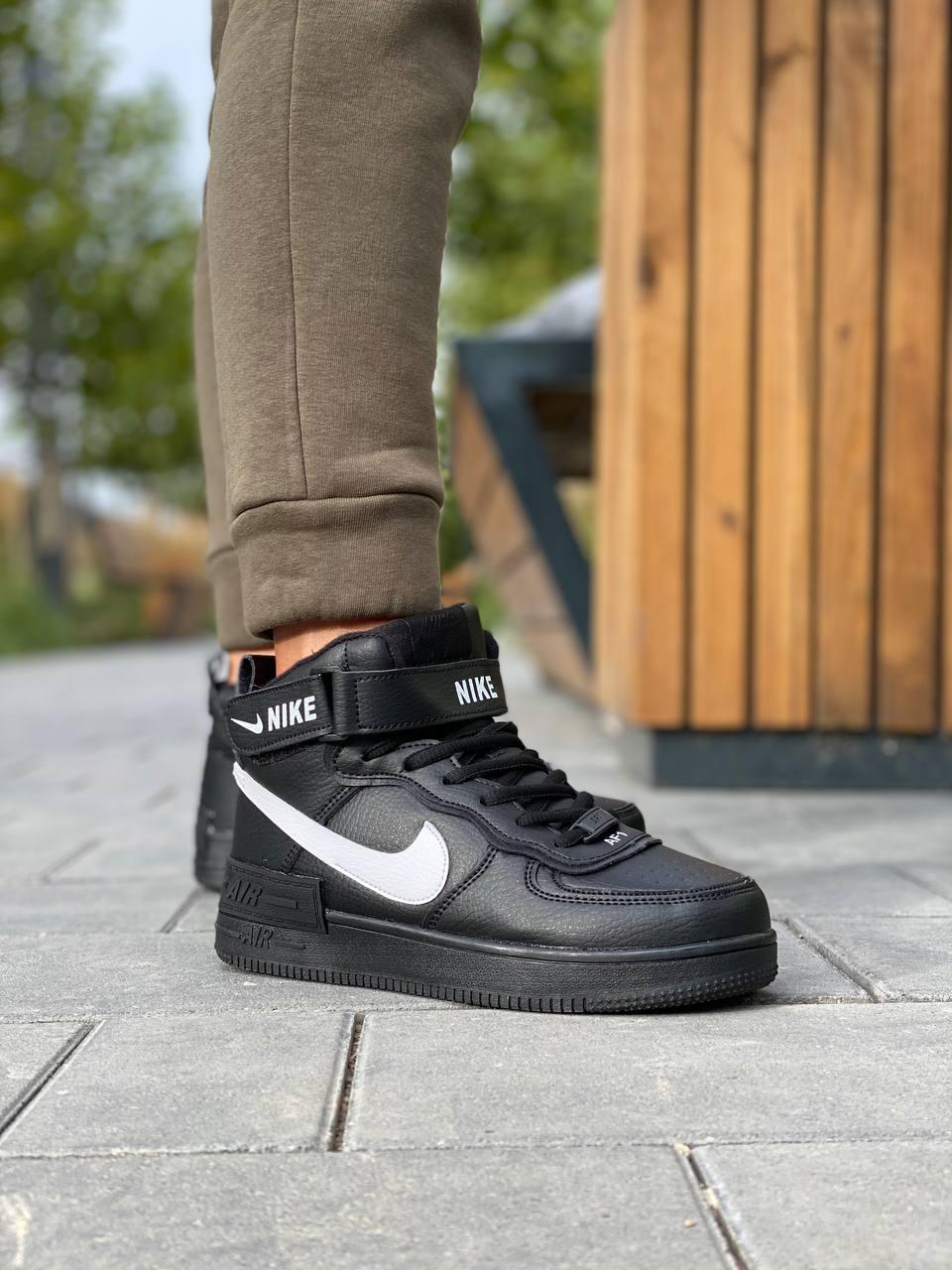 Nike Air Force High Winter Black White Logo