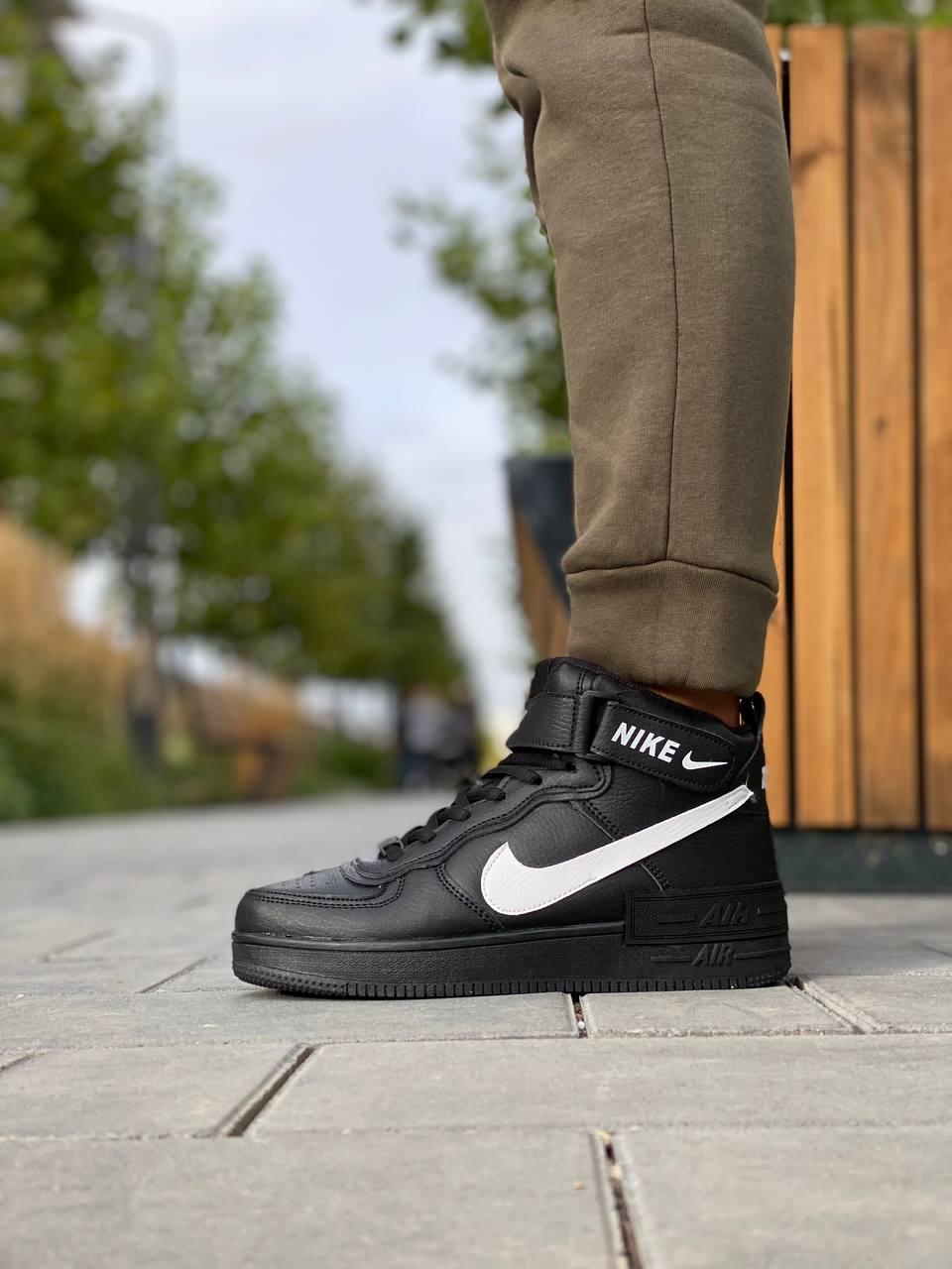 Nike Air Force High Winter Black White Logo
