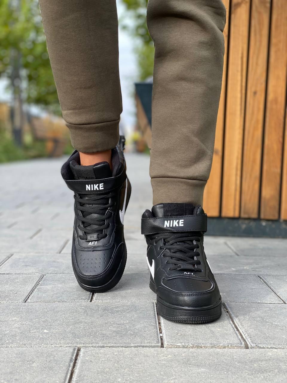 Nike Air Force High Winter Black White Logo