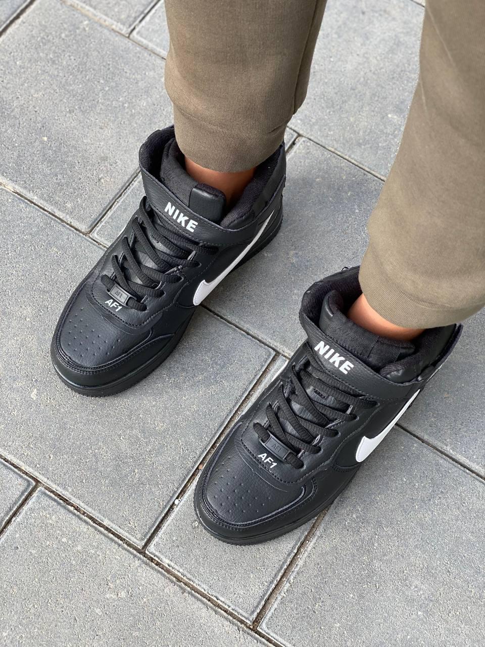 Nike Air Force High Winter Black White Logo