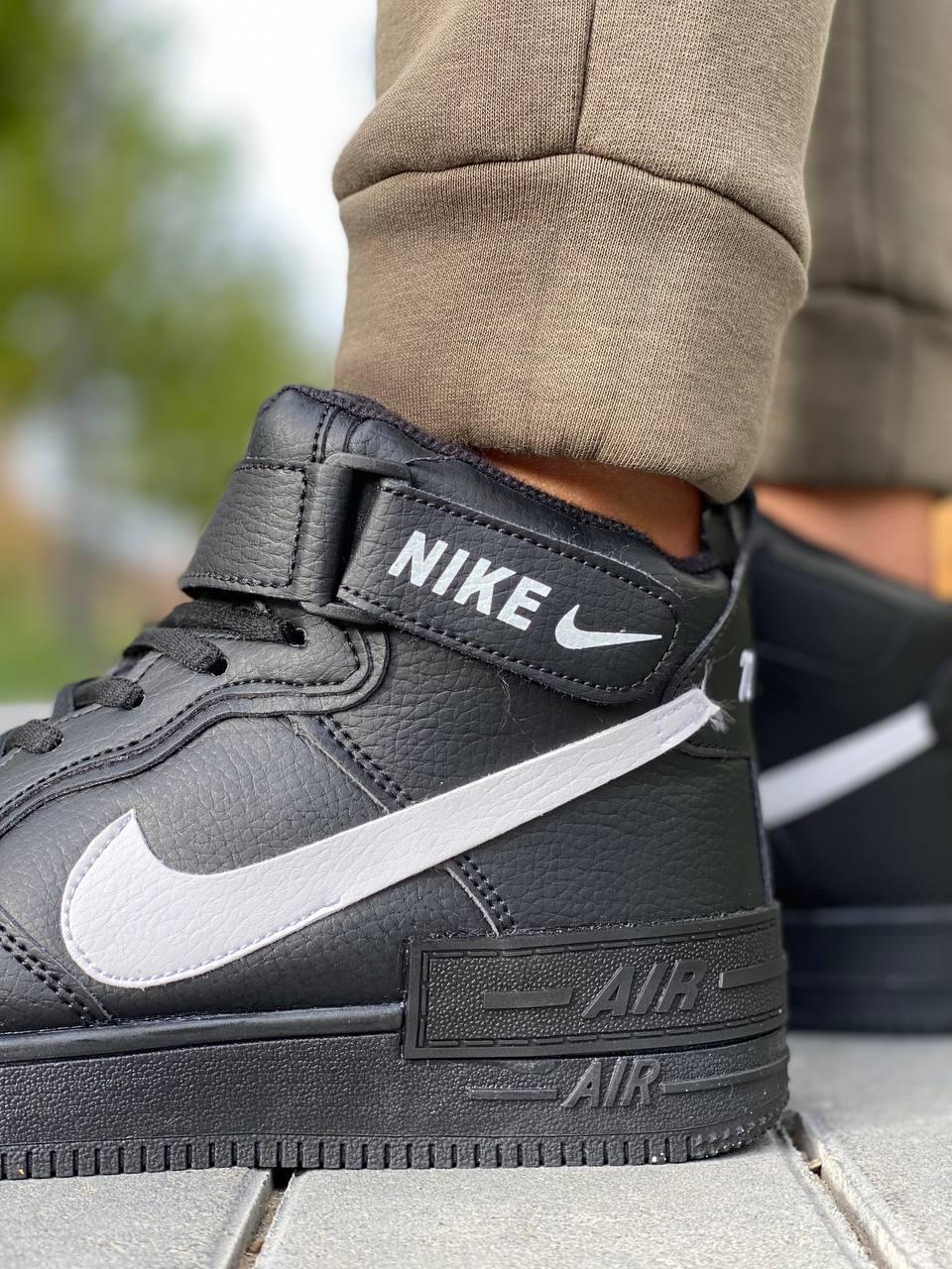 Nike Air Force High Winter Black White Logo
