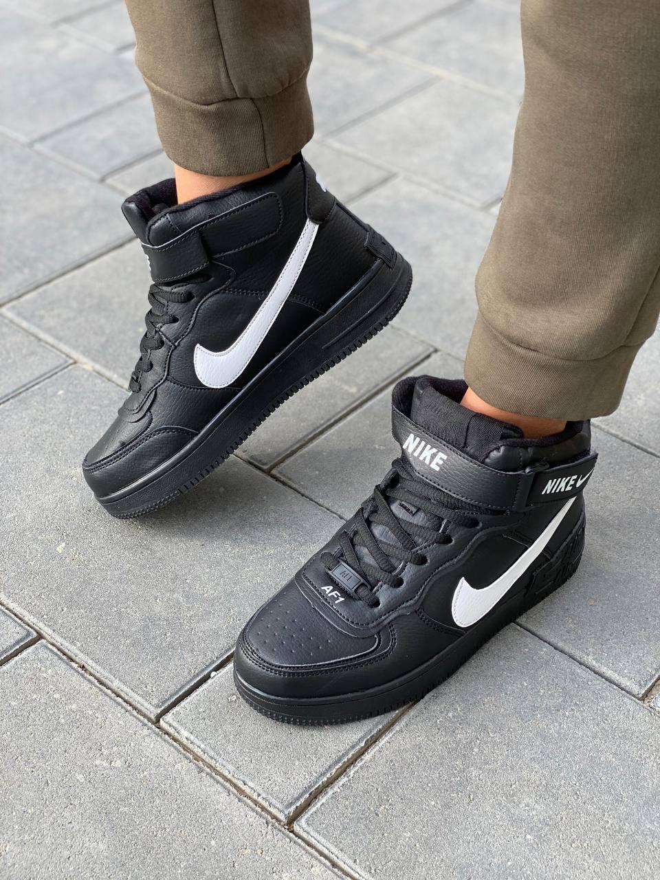 Nike Air Force High Winter Black White Logo