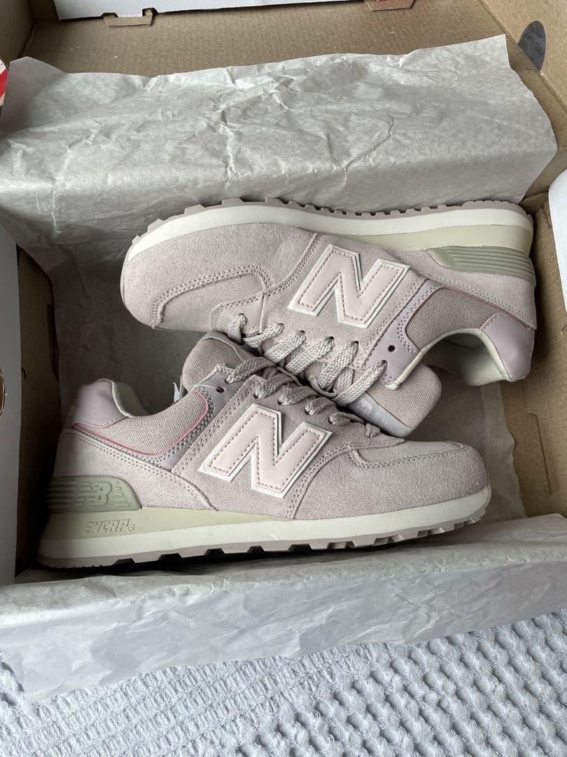 New Balance 574 Pink White Green