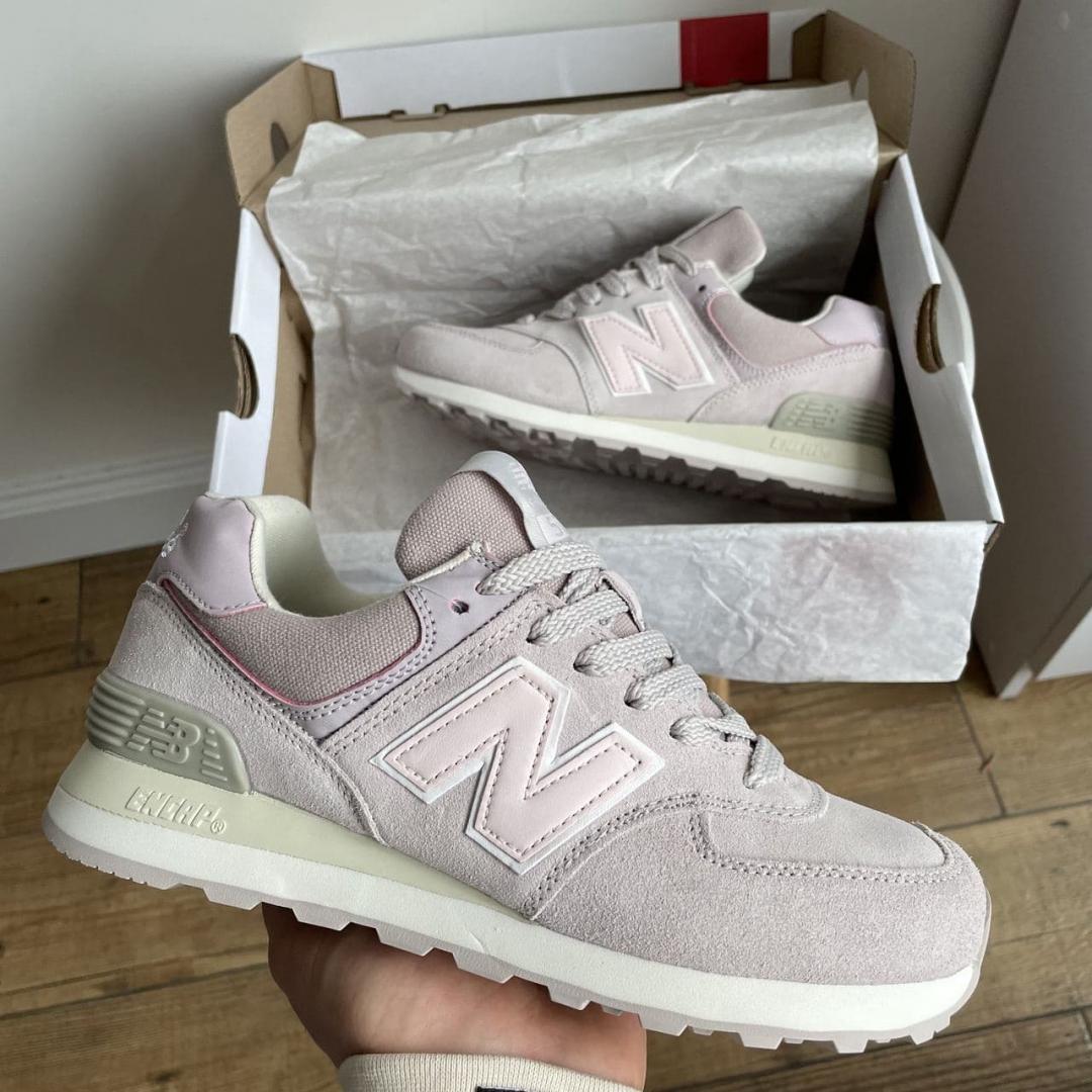 New Balance 574 Pink White Green