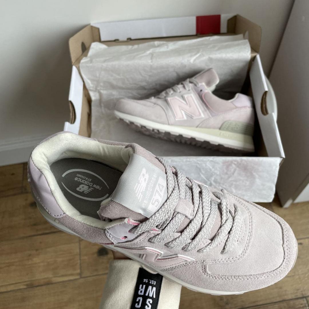 New Balance 574 Pink White Green